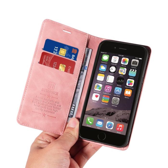 BETOPNICE - BETOPNICE 003 iPhone 6/7/8 Plus Plånboksfodral TPU+Konstläder - Rosa