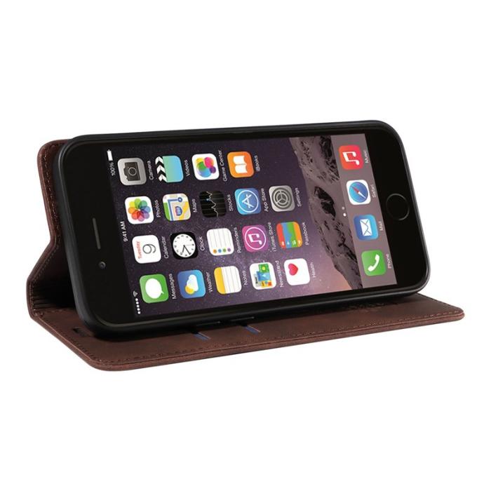 BETOPNICE - BETOPNICE 003 iPhone 6 Plus/7 Plus/8 Plus Plånboksfodral TPU+PU - Brun