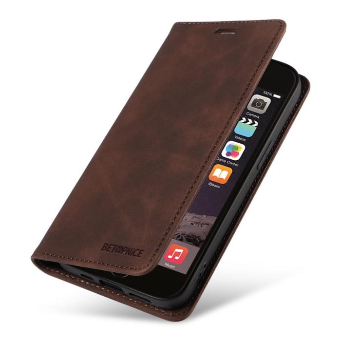 BETOPNICE - BETOPNICE 003 iPhone 6 Plus/7 Plus/8 Plus Plånboksfodral TPU+PU - Brun