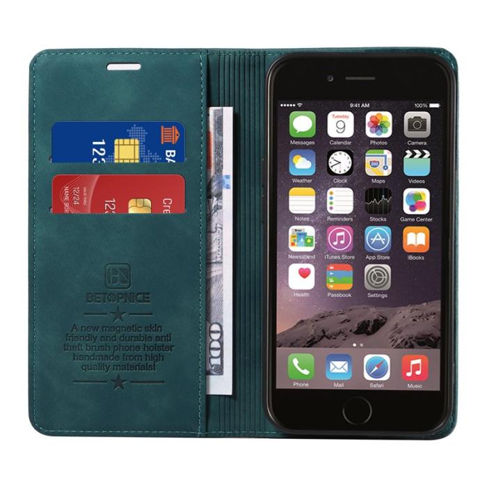BETOPNICE - BETOPNICE 003 iPhone 6 Plus/7 Plus/8 Plus Plånboksfodral TPU+PU - Grön
