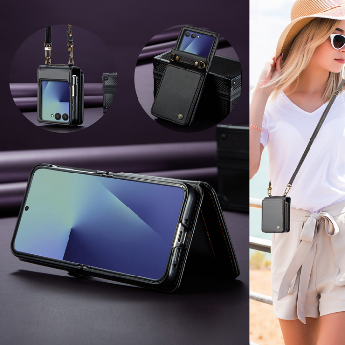 Caseme - CASEME Galaxy Z Flip 7 Plånboksfodral RFID Blocking C22 - Svart