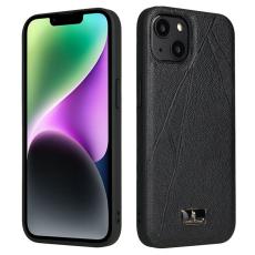 FIERRE SHANN - FIERRE SHANN f&ouml;r iPhone 14 Plus Fodral KonstL&auml;der - Randig Litchi