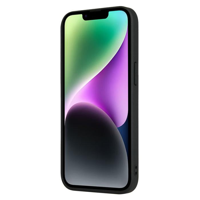FIERRE SHANN - FIERRE SHANN för iPhone 14 Plus Fodral KonstLäder - Randig Litchi