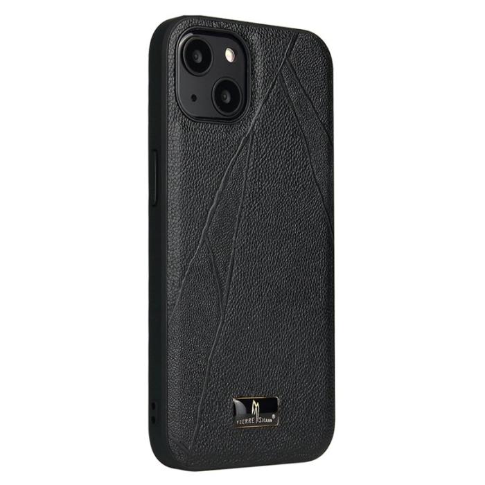 FIERRE SHANN - FIERRE SHANN för iPhone 14 Plus Fodral KonstLäder - Randig Litchi