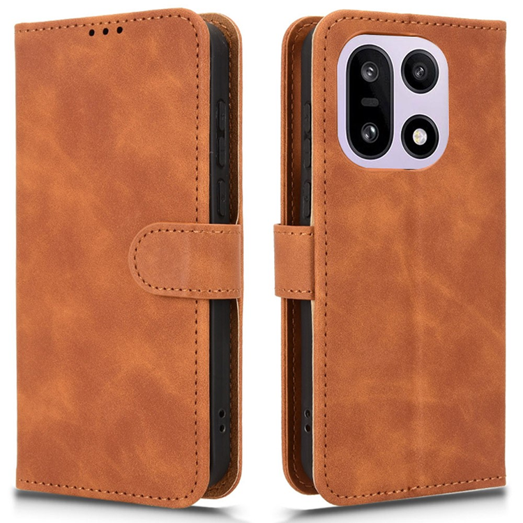 OnePlus 15 5G Plånboksfodral Skin Feel Anti Drop Konstläder - Brun (Brun) | 2353 | AlltMobil