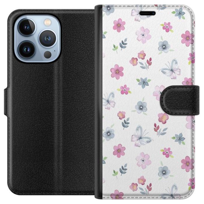 iSecrets - Plånboksfodral till Apple iPhone 13 Pro med Blommor och fjärillar