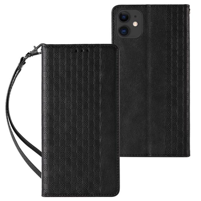 OEM - iPhone 13 Plånboksfodral Magnet Strap - Svart