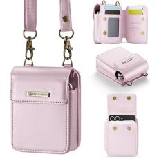 OEM - Samsung Galaxy Z Flip7 FE 5G Pl&aring;nboksfodral Konstl&auml;der RFID-Skydd - Rosa