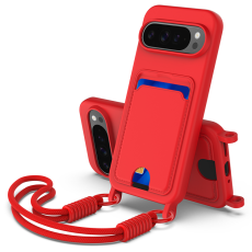 A-One Brand - Google Pixel 10 Pro Mobilskal Korthållare Silikon - Röd