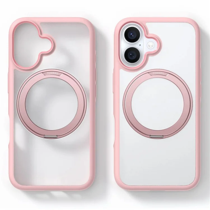 Torras - Torras iPhone 16 Plus Mobilskal Magsafe Ostand R Fusion - Rosa