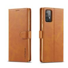 LC.imeeke - LC.IMEEKE Samsung Galaxy A52 Pl&aring;nboksfodral Konstl&auml;der - Brun