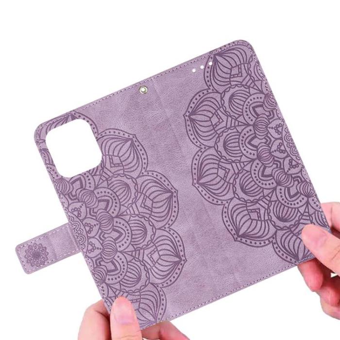 OEM - iPhone 14 Pro Max Plånboksfodral Mandala Flower - Lila
