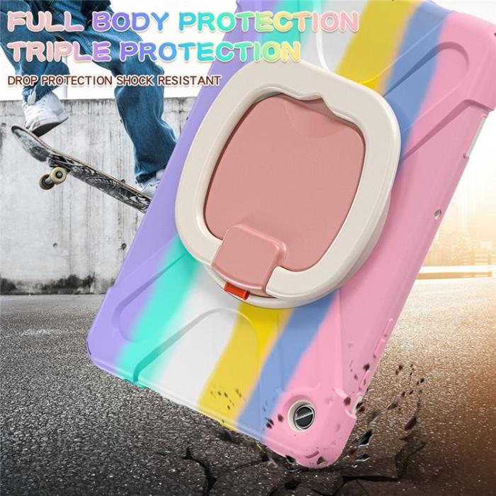 A-One Brand - Galaxy Tab A9 Plus Skal Kickstand Handle Grip - Färgglad Rosa