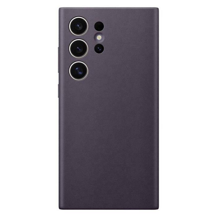 Samsung - Samsung Galaxy S24 Ultra Mobilskal Vegan Läder - Mörklila