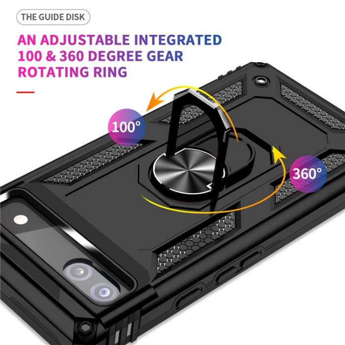 A-One Brand - Google Pixel 6a Skal Ringhållare Kickstand - Svart