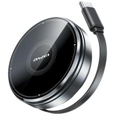 Awei - Awei Qi Trådlös Laddare 15W med USB-C Kabel W27 - Svart