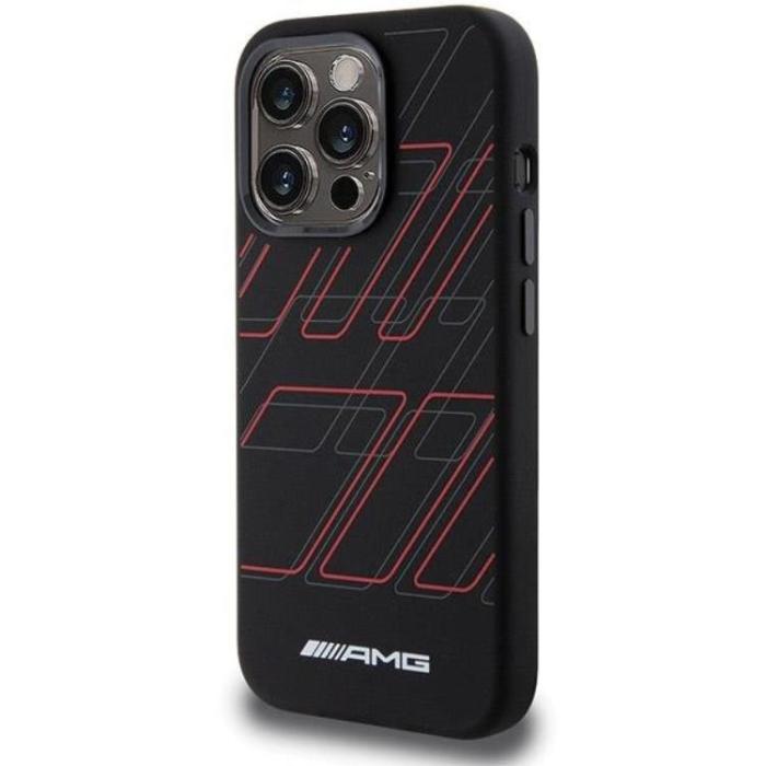 Mercedes - AMG iPhone 15 Pro Mobilskal MagSafe Silikon Large Rhombuses