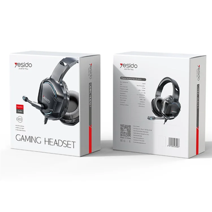 Yesido - YESIDO Over-Ear Hörlurar med Mikrofon EK01 Stereo Gaming - Svart