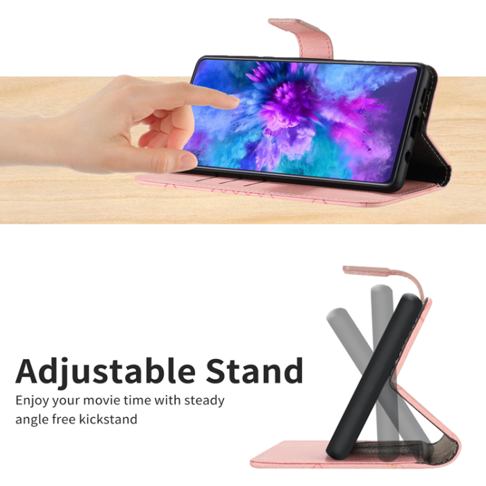 A-One Brand - OnePlus Nord 5 Plånboksfodral Litchi Imprint - Rosa