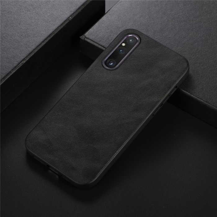OEM - Sony Xperia 1 V Mobilskal Cowhide Texture - Svart