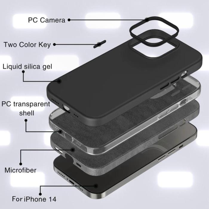 OEM - iPhone 14 Plus Skal Liquid Silicone - Svart