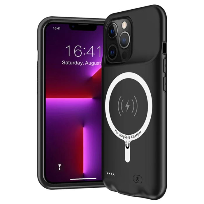 A-One Brand - iPhone 13 Pro Max Batteriskal Magsafe 8500mAh C88 - Svart
