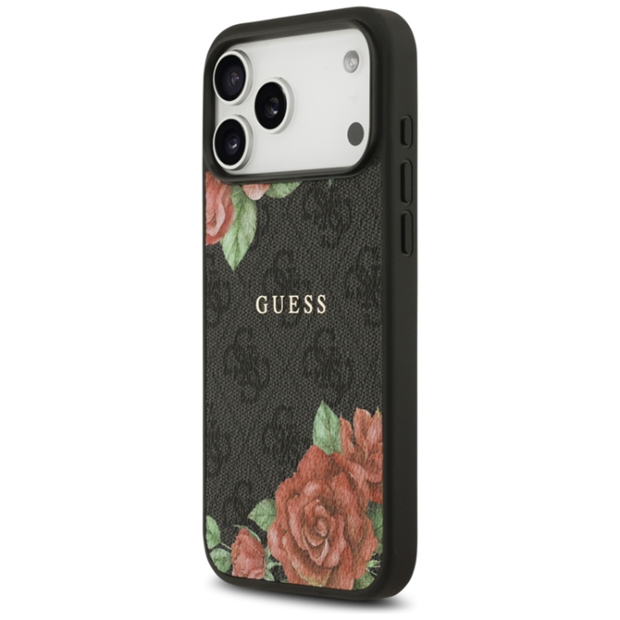 Guess - Guess iPhone 17 Pro Mobilskal Magsafe Flowers Print - Svart