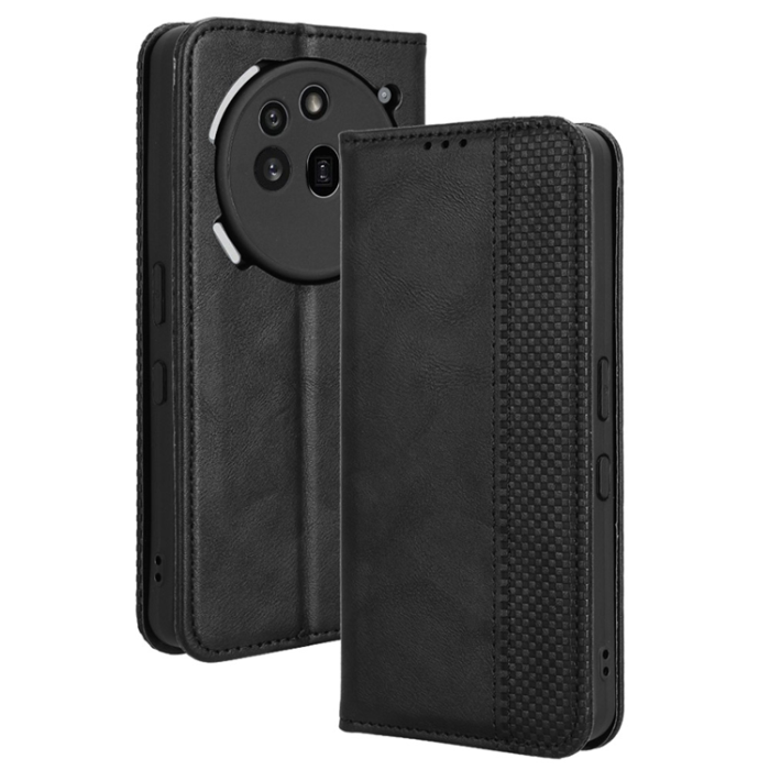 A-One Brand - Nothing Phone (3a) Pro Plånboksfodral Retro Kickstand - Svart