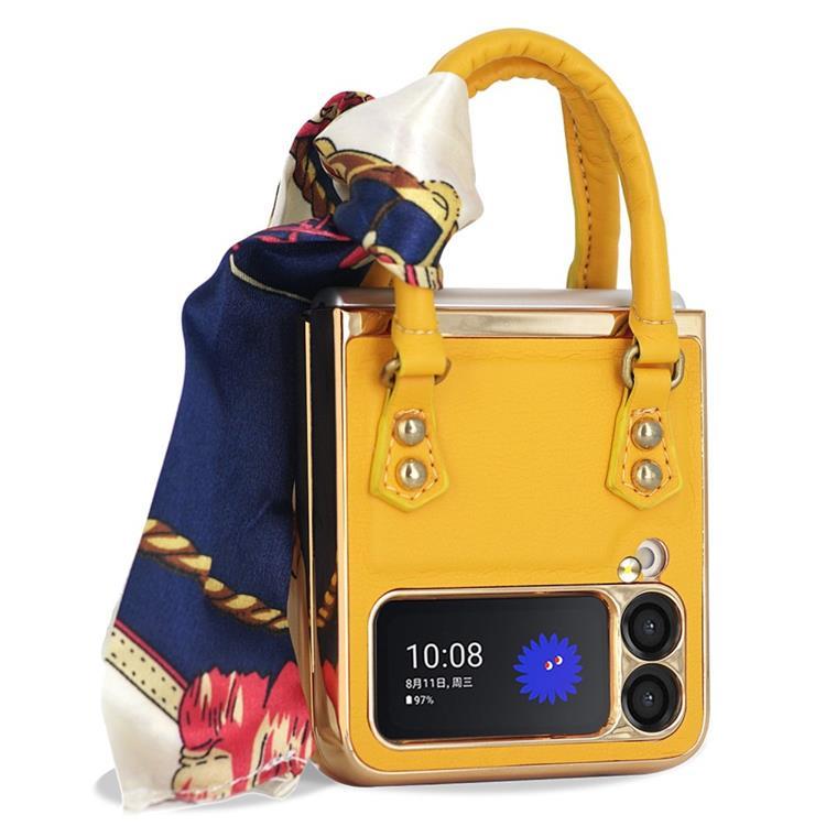 GKK Galaxy Z Flip 4 Skal Handväska - Gul | 2353 | AlltMobil