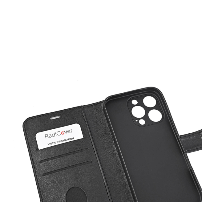 Radicover - Radicover iPhone 16 Pro Plånboksfodral RFID Strålningsskydd - Svart