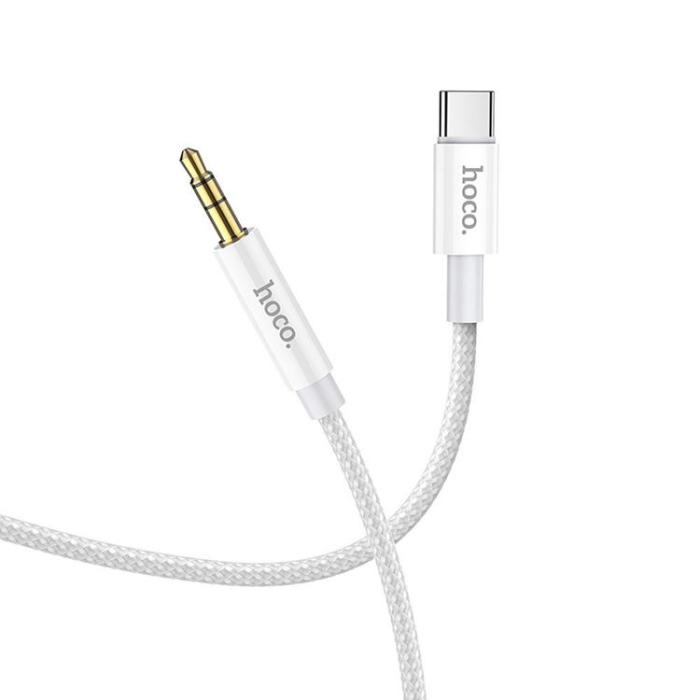 Hoco - HOCO Kabel AUX Jack 3,5 mm till USB-C UPA19 1 m silver