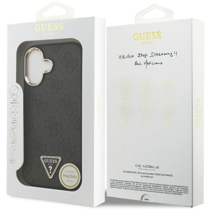 Guess - Guess iPhone 17 Mobilskal MagSafe 4G Triangle Logo - Svart Guld