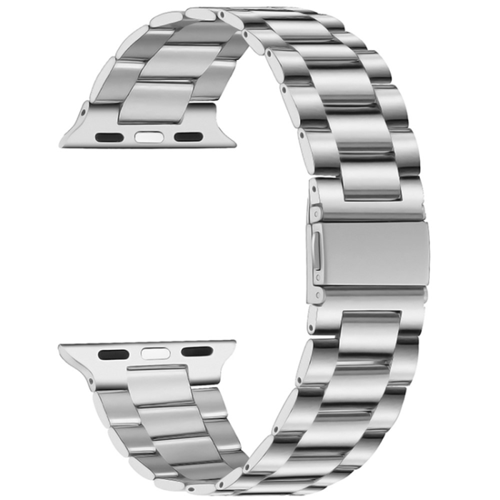 A-One Brand - Apple Watch 42/44/45/46/49mm Armband Stainless Steel - Silver