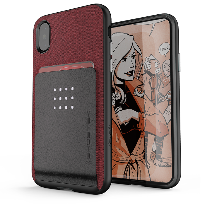UTGATT4 - Ghostek Pro Wallet Card Skal till Apple iPhone XS / X - Röd