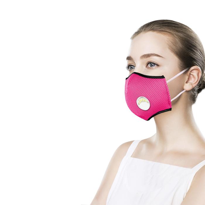 UTGATT5 - Tvättbart Munskydd Med Ventil Medium Rosa 1-Pack