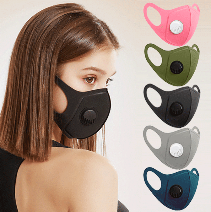 UTGATT5 - 10-Pack Tvättbart munskydd med andningsventil - Mask/Skyddsmask