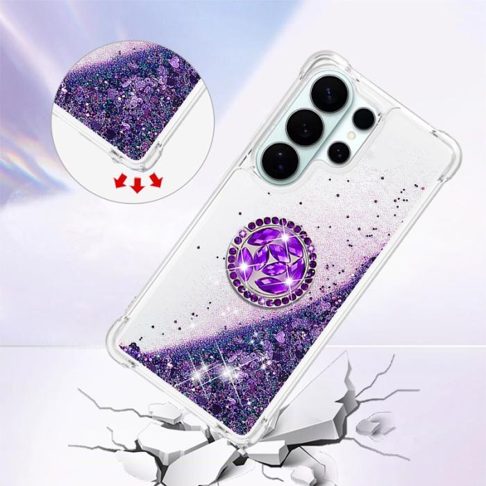 OEM - Mobilskal till Samsung Galaxy S26 Ultra TPU Stöd - Mörklila / Hjärta