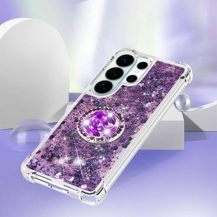 OEM - Mobilskal till Samsung Galaxy S26 Ultra TPU Stöd - Mörklila / Hjärta