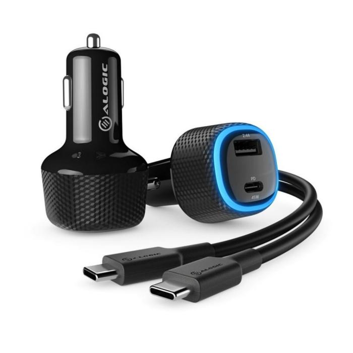 ALOGIC - ALOGIC RAPID 2-portars USB-C och USB-A-billaddare för laptop och mobil