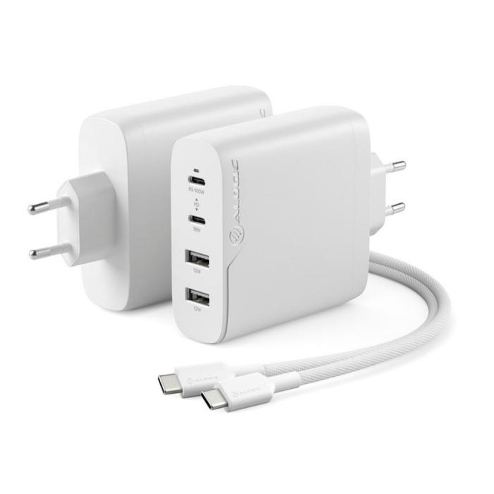 ALOGIC - ALOGIC Rapid Power 4-portars 100W GaN-laddare inkl. 2 meters USB-C-laddkabel