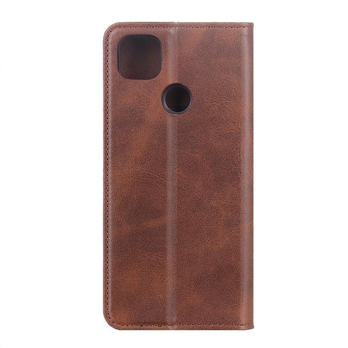 UTGATT5 - Auto-Absorbed Äkta Läder Plånboksfodral Google Pixel 5 - Coffee