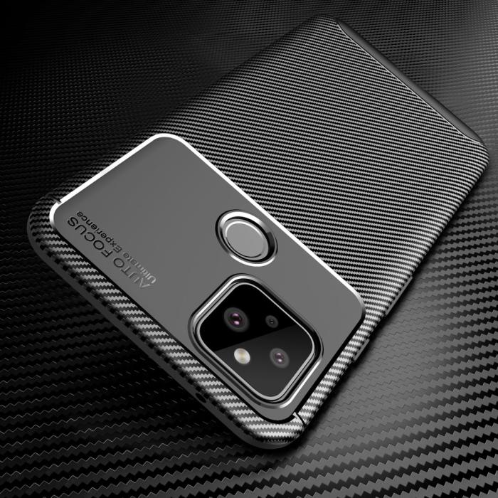 A-One Brand - Carbon Fiber Mobilskal Google Pixel 5 - Svart