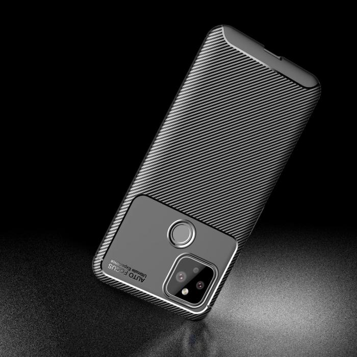 A-One Brand - Carbon Fiber Mobilskal Google Pixel 5 - Svart