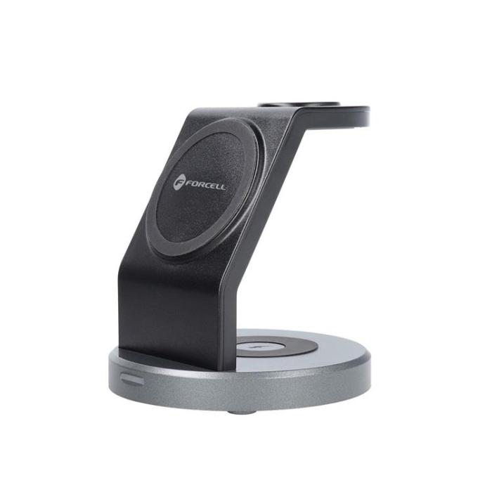 Forcell - Forcell 3-in-1 Trådlös Laddare Magsafe iPhone, Apple Watch, Airpods