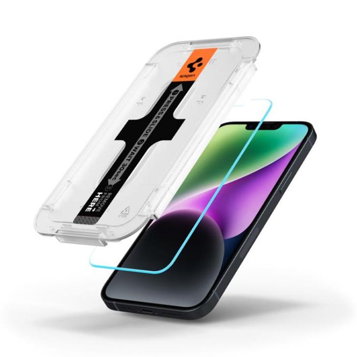 Spigen - Spigen iPhone 16E Härdat Glas Skärmskydd EZ Fit - Clear