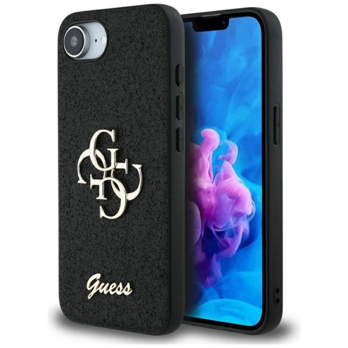 Guess - Guess iPhone 16e Mobilskal Fixed Glitter Big 4G - Svart