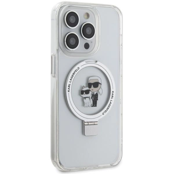 KARL LAGERFELD - Karl Lagerfeld iPhone 14 Pro Mobilskal MagSafe Ringställ - Vit