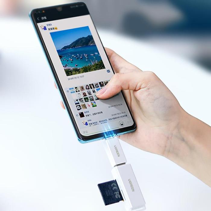Ugreen - Ugreen Bärbar TF/SD Kortläsare För USB 3.0 - Svart