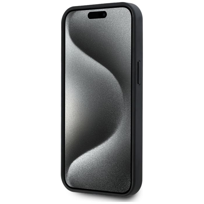 KARL LAGERFELD - Karl Lagerfeld iPhone 15 Mobilskal MagSafe Leather Monogram - Svart