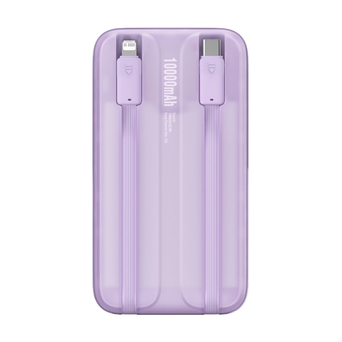 BASEUS - Baseus Powerbank 10000mAh 22.5W Med Kabel Comet - Lila